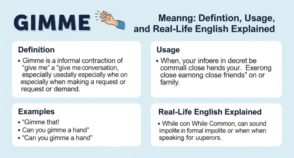 Gimme Meaning: Definition, Usage, Examples, and Real-Life English Explained