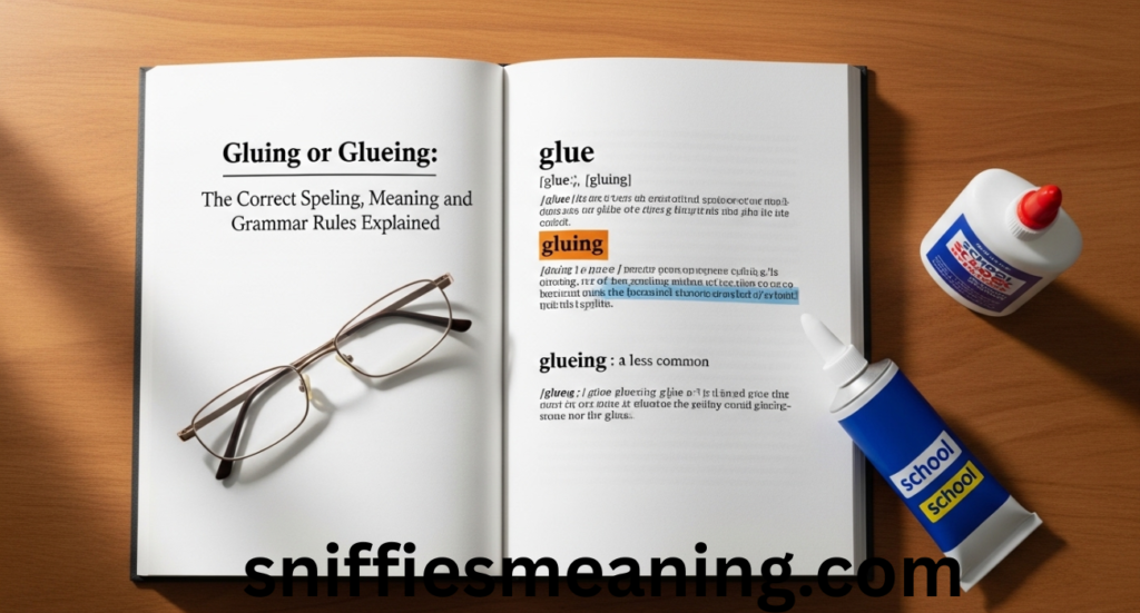 Gluing or Glueing: The Correct Spelling, Meaning, and Grammar Rules Explained