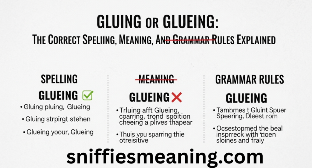Gluing or Glueing: The Correct Spelling, Meaning, and Grammar Rules Explained