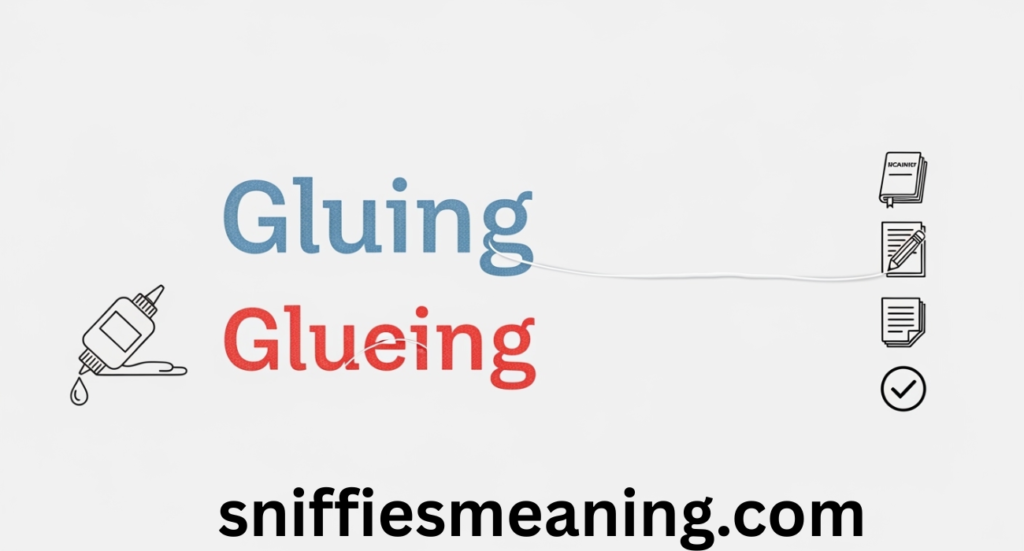 Gluing or Glueing: The Correct Spelling, Meaning, and Grammar Rules Explained