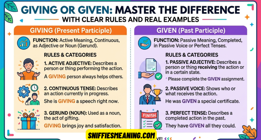 Giving or Given: Master the Difference with Clear Rules and Real Examples