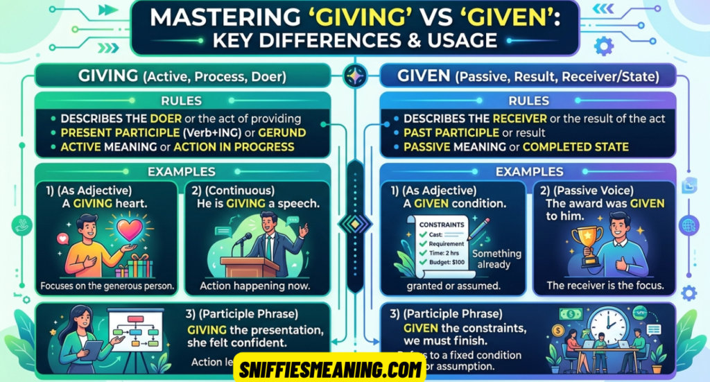 Giving or Given: Master the Difference with Clear Rules and Real Examples