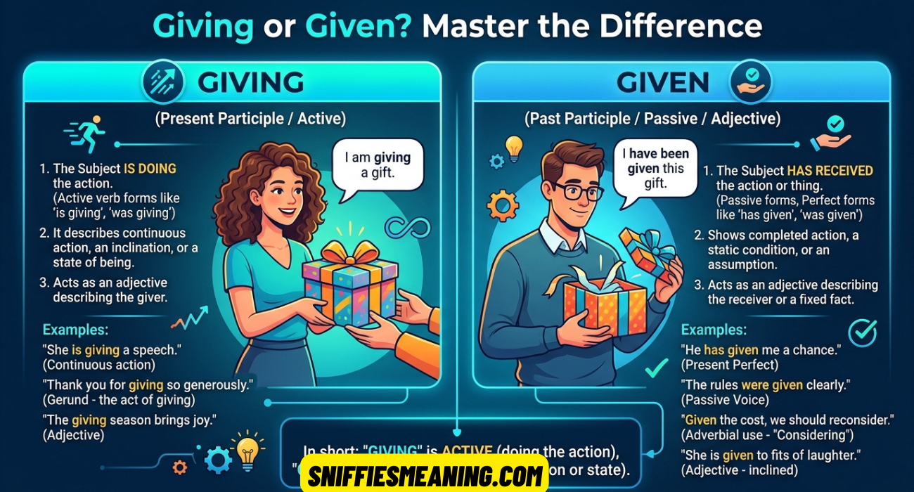 Giving or Given: Master the Difference with Clear Rules and Real Examples