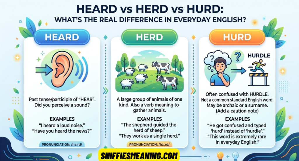 Heard vs Herd vs Hurd: What’s the Real Difference in Everyday English?