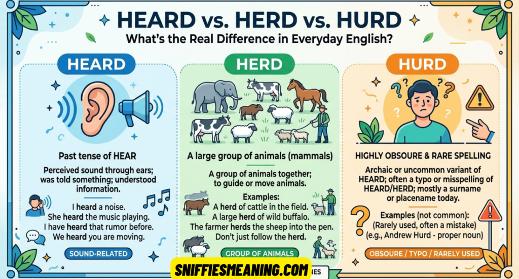 Heard vs Herd vs Hurd: What’s the Real Difference in Everyday English?