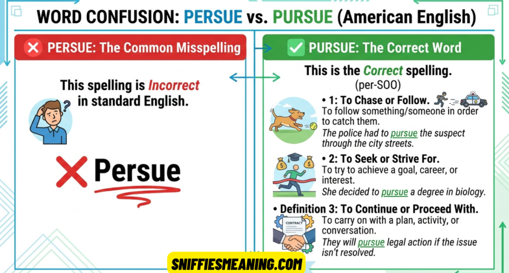 Persue vs Pursue: The Correct Spelling, Meaning, and Usage in American English