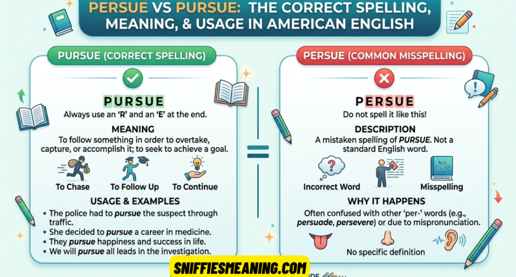Persue vs Pursue: The Correct Spelling, Meaning, and Usage in American English