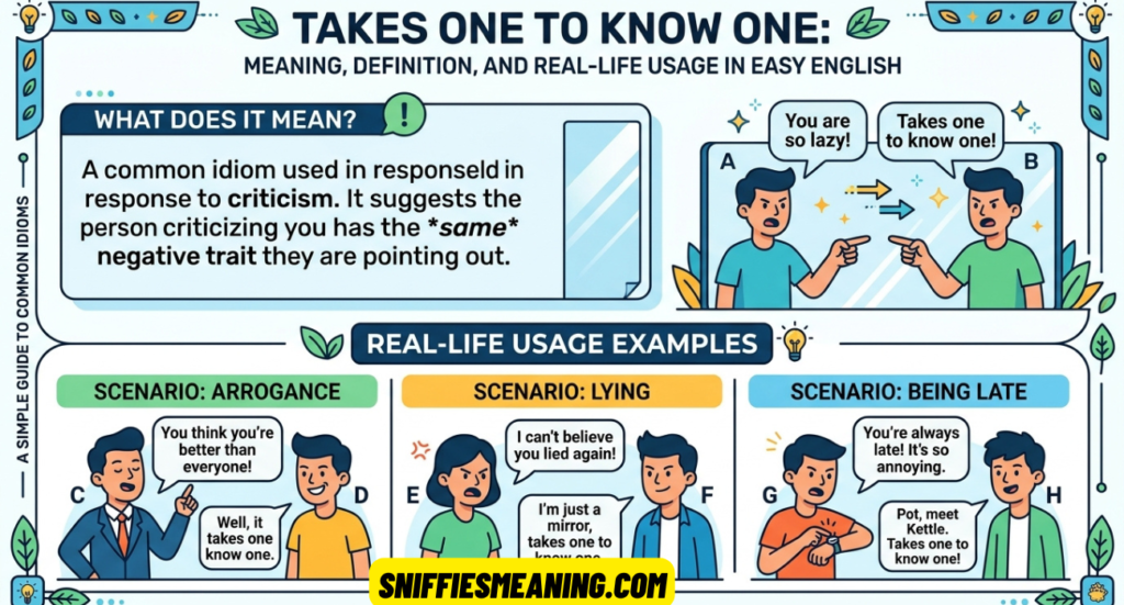 Takes One to Know One: Meaning, Definition, and Real-Life Usage in Easy English