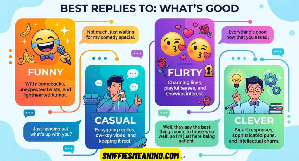 25+ Best Replies to What’s Good: Funny, Flirty, Casual & Clever Responses