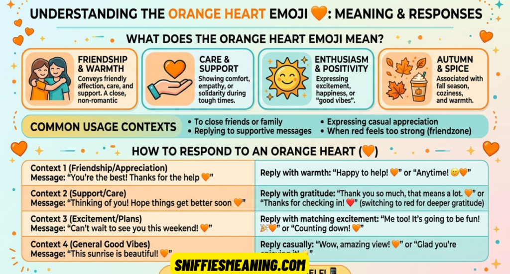 Orange Heart Emoji Meaning and Its Responses 🧡: Complete Guide