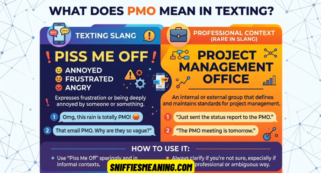 PMO Meaning Texting: What It Means, How to Use It, and Examples