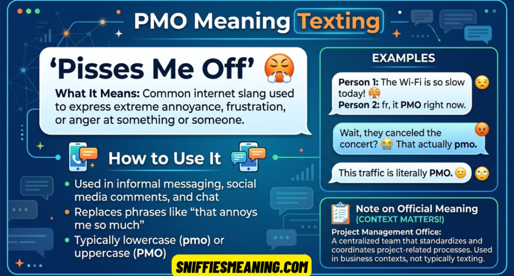 PMO Meaning Texting: What It Means, How to Use It, and Examples