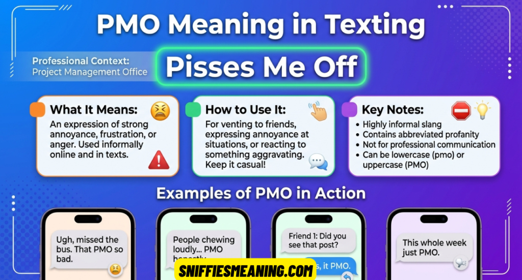 PMO Meaning Texting: What It Means, How to Use It, and Examples