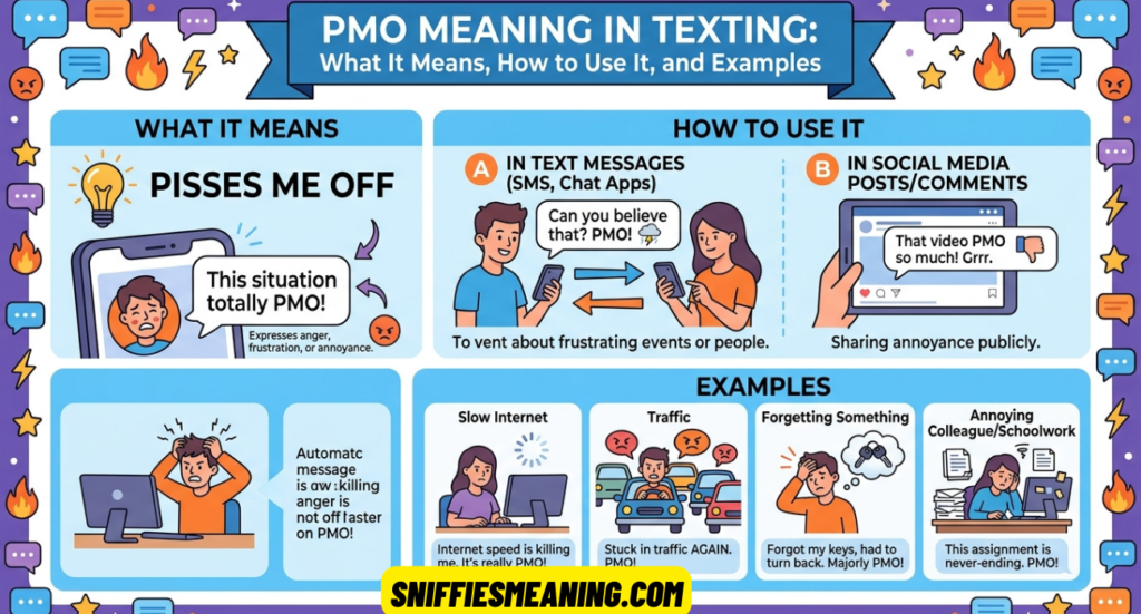 PMO Meaning Texting: What It Means, How to Use It, and Examples
