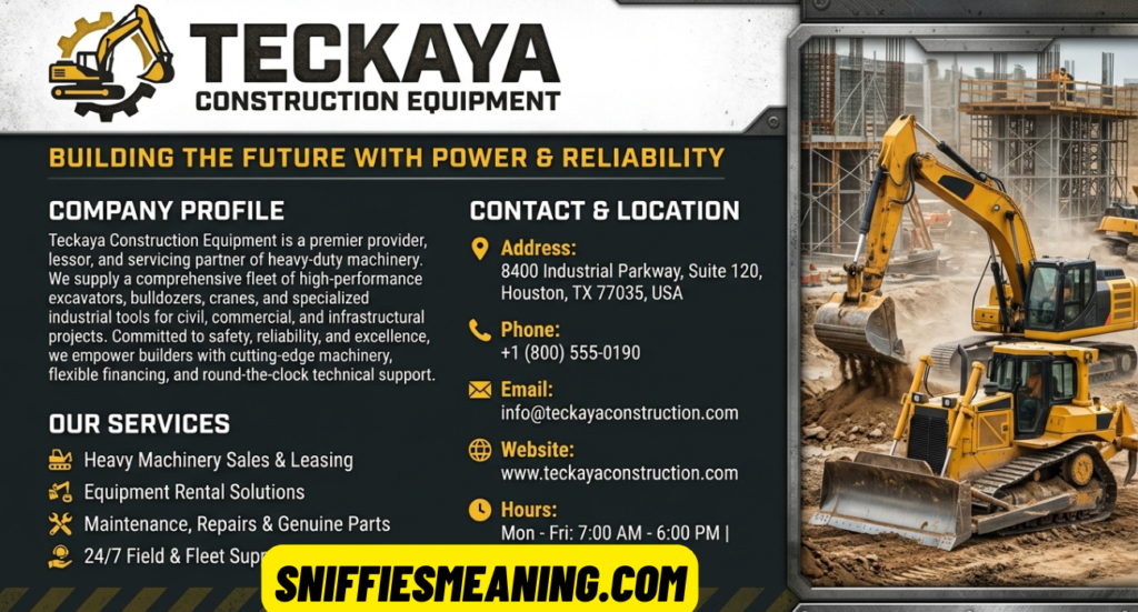 Teckaya Construction Equipment Address, Contact Info & Company Profile